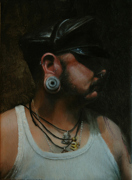 James Huctwith (Toronto, Canada), L.J., Oil on Canvas, 6 x 8 inches / 15 x 20 cm. , 2009. 