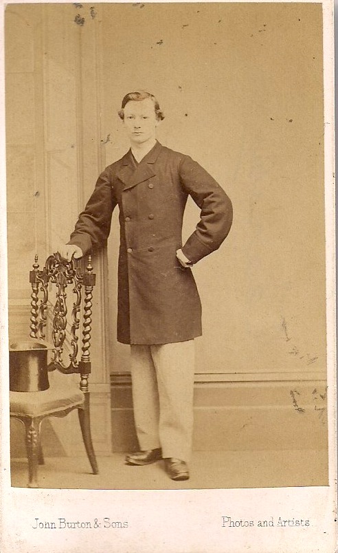 Vintage Photograph, Portrait of Gentleman, 'John Burton & Sons, sole Photographers to the Shakespeare Tercentenary Festival 1864, 
(more text on verso), 2.5 X 4 inches, $15.
