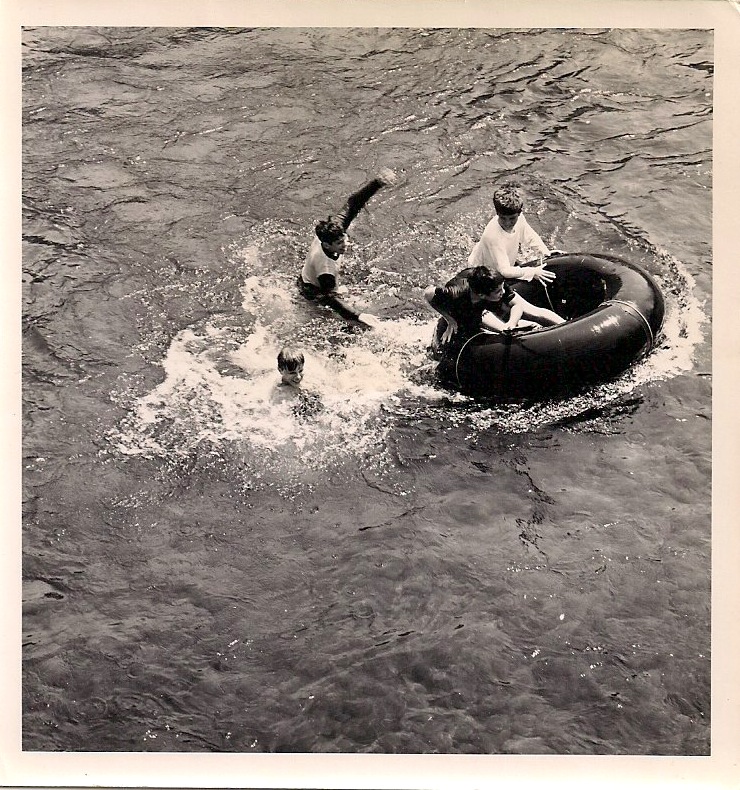 Anonymous, Four Boys and a Tube, Silver Gelatin Photograph, 3.75 x 4 inches. $45.