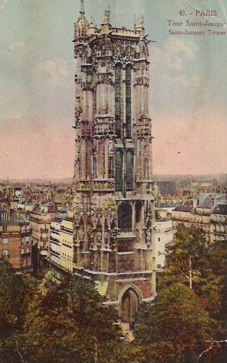 Tour Saint- Jacques, Paris, Vintage Postcard, Approx 3.5 x 5.5 inches, 1950's. $15 each.