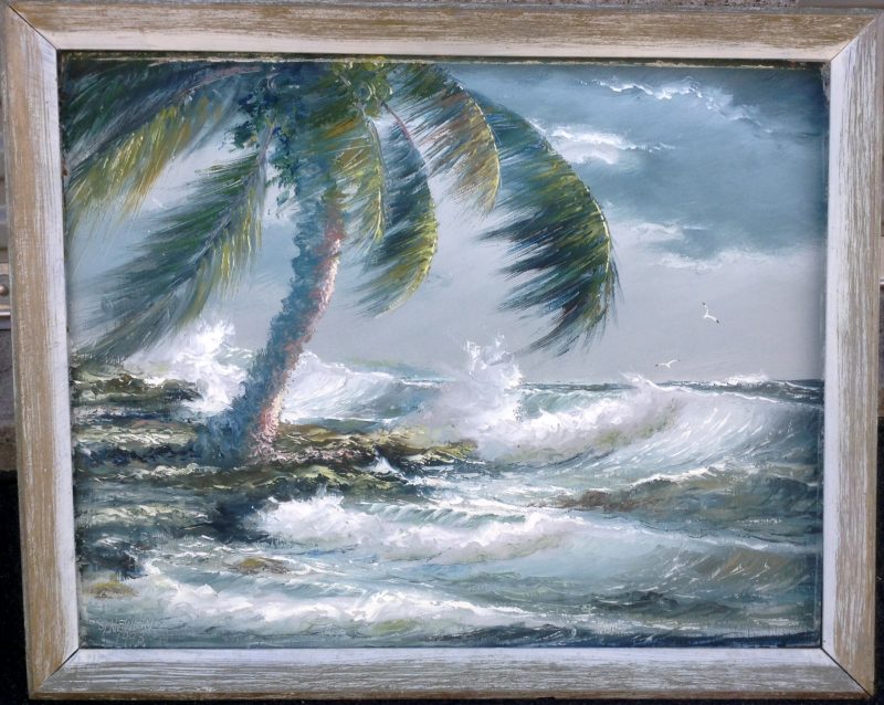 Sam Newton (Born 1948), Wild Surf Oil On Masonite, 51 X 61cm (Image), 70 X 80cm(Framed), 1972, Signed.