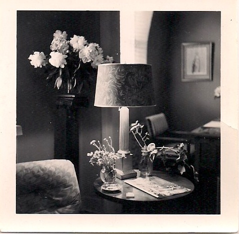 Anonymous, Figure Behind Table with Flowers, Candles and Bird, Digital 8x0 inches print made from Silver Gelatin Photograph, Originally 2.5 x 2.25 inches, $45.
