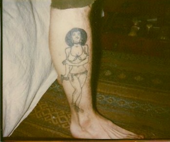 Guy Berube, Drug Dealer's Tattoo, New York, USA, 1990s, 8x10 inch digital print made from Polaroid, 3.5 x 3 inches, $45.