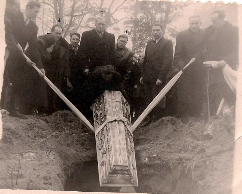 Anonymous, 'Men Assisting a Burial with Floating Crosses Above their Heads, possibly Preditcing their Impending Deaths', Digital Print of a Vintage Photograph. Measures 8x10 inches. $45.