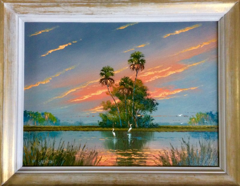 Sam Newton (Born 1948), Firesky #5, Oil On Upson Board, 60x46cm, (Image), 70x54cm (Framed), 2002, Signed.