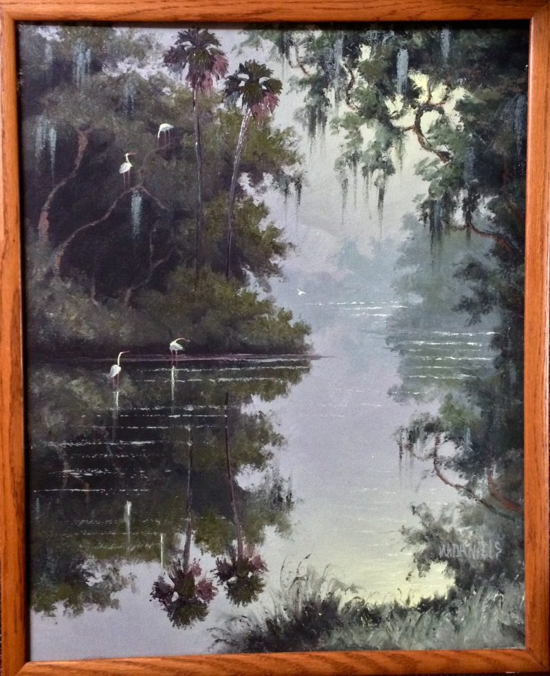 Willie Daniels (Born 1950), Still Waters, Oil On Canvas, 41x51cm (Image), 44x54cm, (Framed), 1995, Signed.