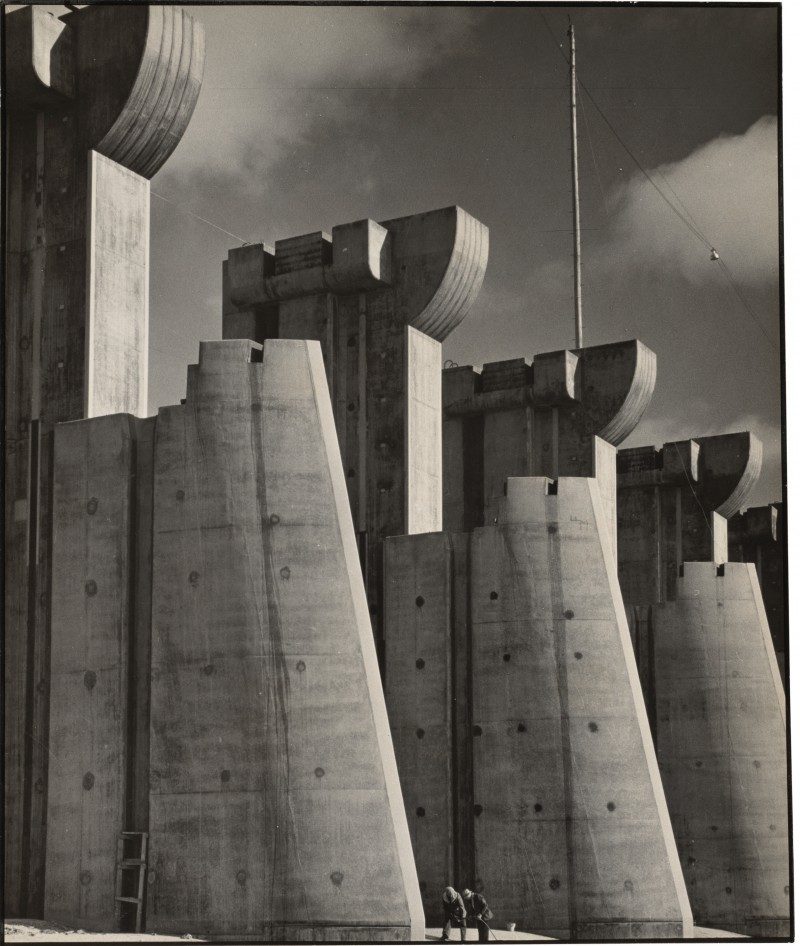 Margaret Bourke-White (New York, USA: 1904-1971), Fort Peck Dam, Montana, 7 x 9 inches, 1936 First Issue of Life Magazine, 1936. Written on verso: 'La diga di Fort Peck, Montana' 1936, Unframed. Unsigned, Provenance: Acquired through Grazia Neri Gallery, Milan - an agency founded in 1966 which expanded to include a gallery in Milan as well as the organization of photography exhibitions across Italy. Curated by LPM Projects for The Riviera.