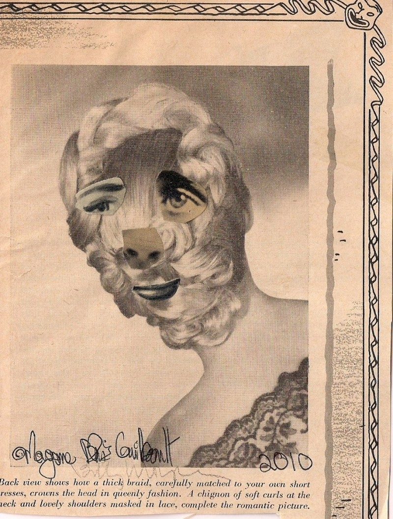 Unknown Artist, Collage with Vintage Publication, 4.75 x 4.5 inches, 2010, $45.