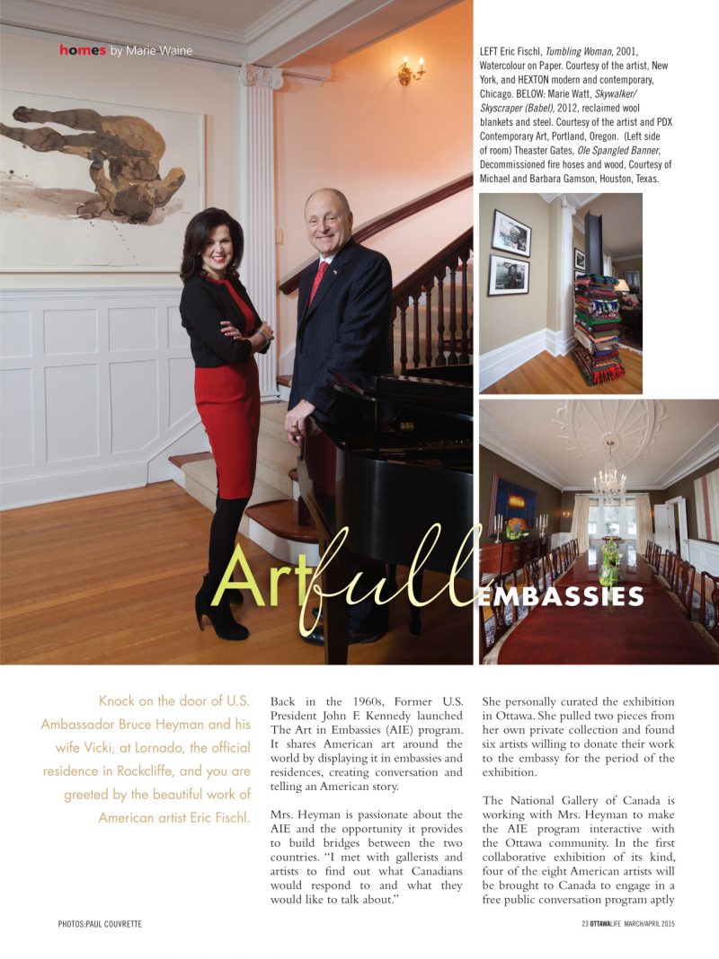 Story in Ottawa Life Magazine by Marie Waine, all about Art in Embassies, Contemporary Conversations, and many of the cultural programs. Photographs courtesy of Paul Couvrette. 