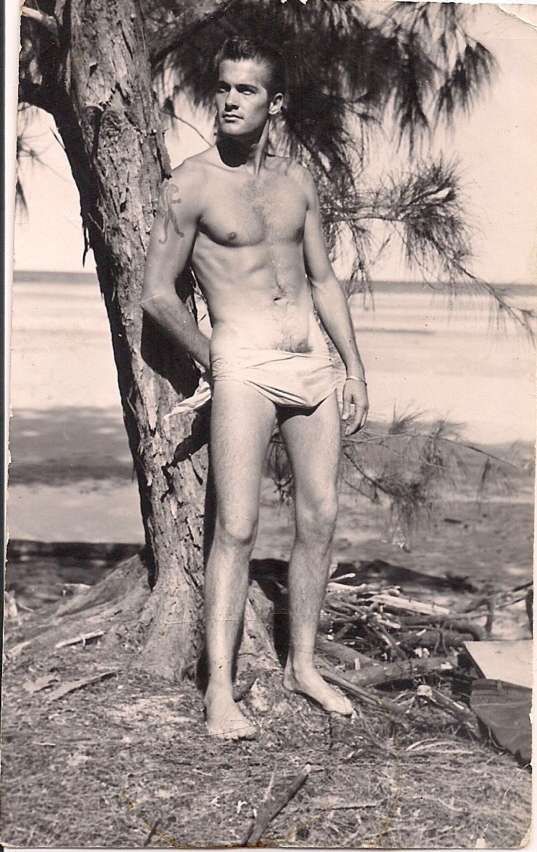 Beautiful Vintage Photograph, Hot Man with Fab Package, Measures 2.5 x 4 inches. SOLD.