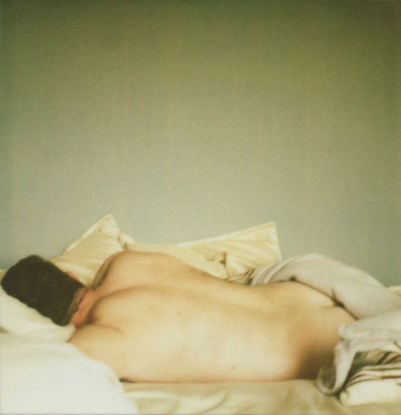 Devin Elijah (New York, USA), Jim Waking Up, Greenwich Village, Digital C-Print from Unique 600 Type Polaroid, 15x15 inches, 2011. 