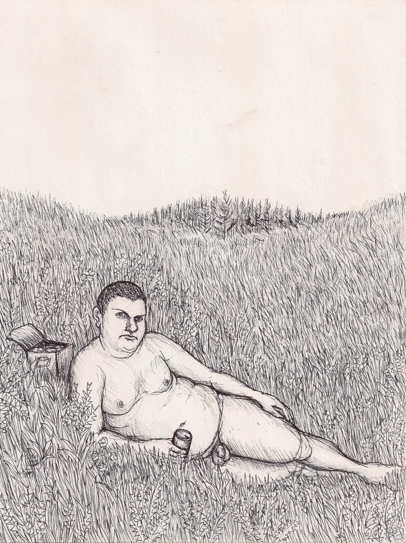 Jean-Guy, From the series 'Queens', Original Ink on Paper,  8 x 10 inches approx., signed 'Jean-Guy 1999', $300.