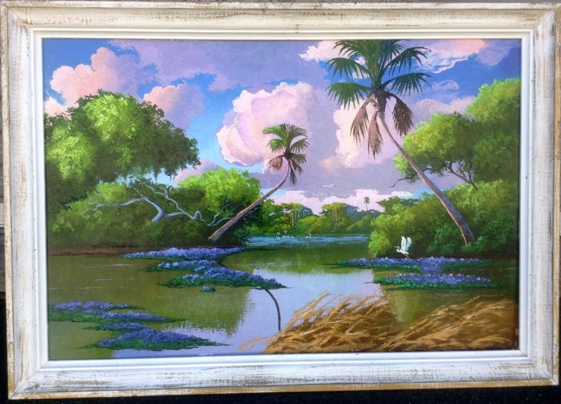 Livingston 'Castro' Roberts (1941-2004), Tranquil Everglades, Oil On Masonite, 61 X 92cm (Image) 80 X 111cm (Framed), 1998, Signed.