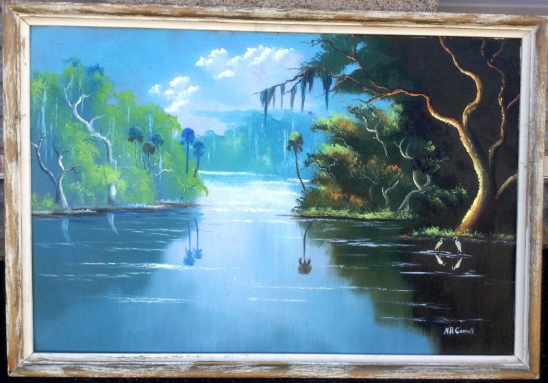Mary Ann Carroll (Born 1940), Calm Waters On The Tomoka River, Oil on Epson Board, 61 X 92cm (Image), 81 X 112cm (Framed), 1966, Signed.