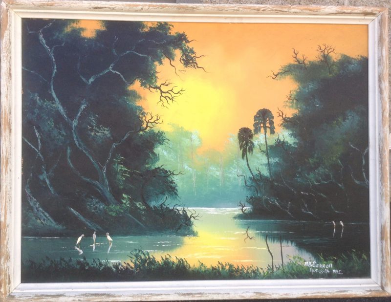 Mary Ann Carroll (1940), River Sunset, Oil On Upson Board, 61 X 82cm (Image) 78 X 99cm (Framed), 1968, Signed, Loan To Art In The Embassies.