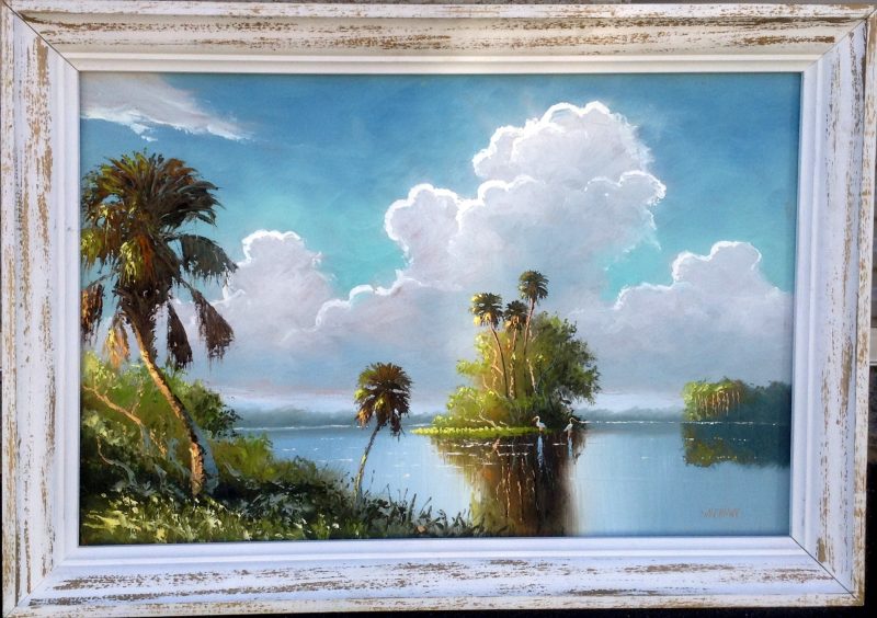 Sam Newton (Born 1948), Billowing Everglade Sky, Oil On Upson Board, 61 X 92cm (Image), 86 X 117cm (Framed), 1988, Signed.