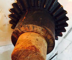 Antique Industrial Wooden Gear Cog Foundry Mold.