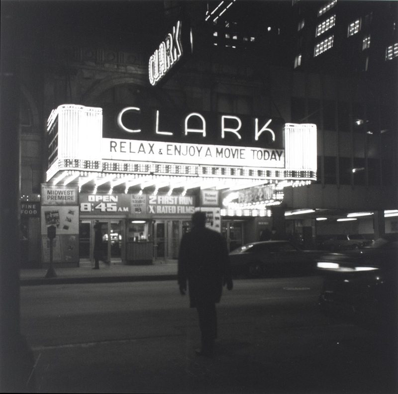 Vivian Maier, Chicago , Clark Street Theatre. Circa 1960.