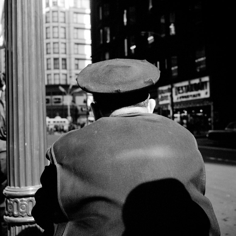 Vivian Maier, Chicago Shadow on Policeman's Back. Circa 1965.