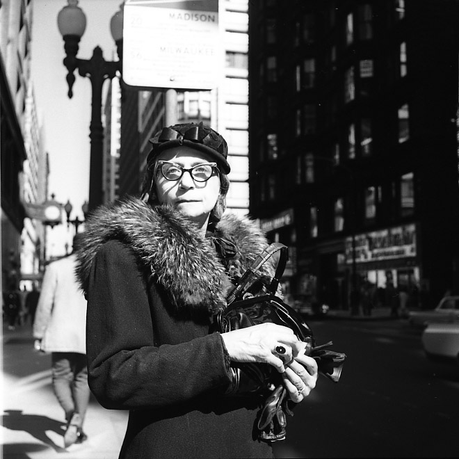 Vivian Maier, Chicago, Woman in Fur Trimmed Coat. Circa 1961.