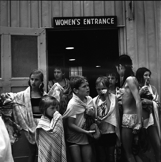 Vivian Maier, Wilmette IL. Beach Women's Entrance. 1968.