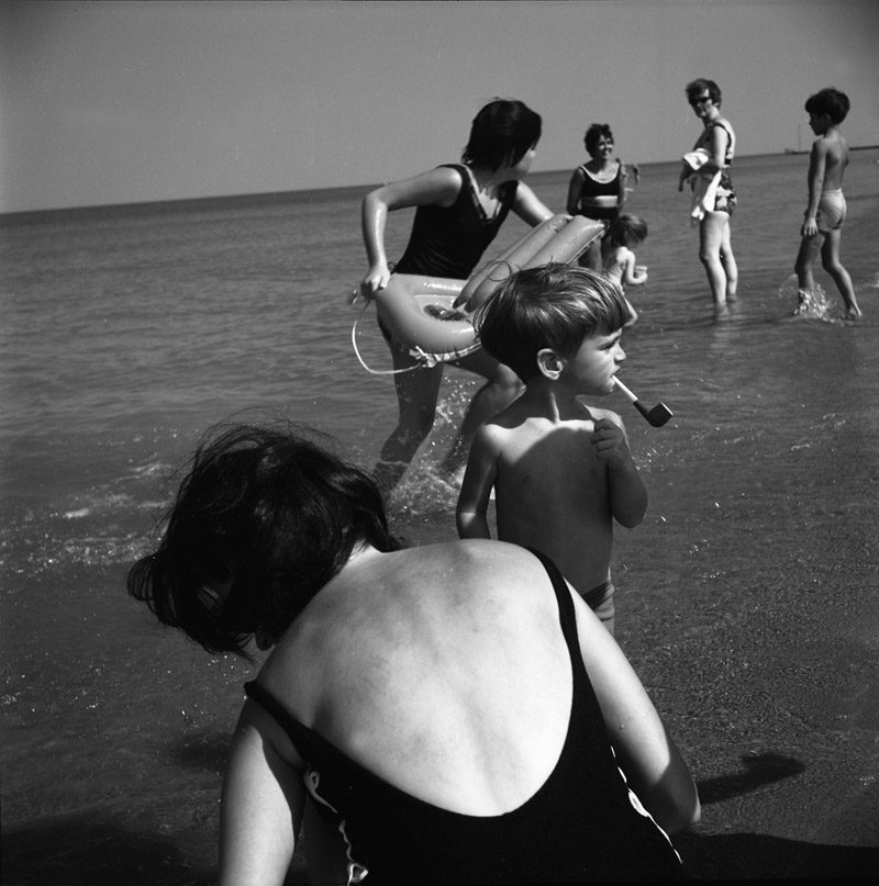 Vivian Maier, Wilmette IL. Boy with Pipe at Shoreline. 1968.