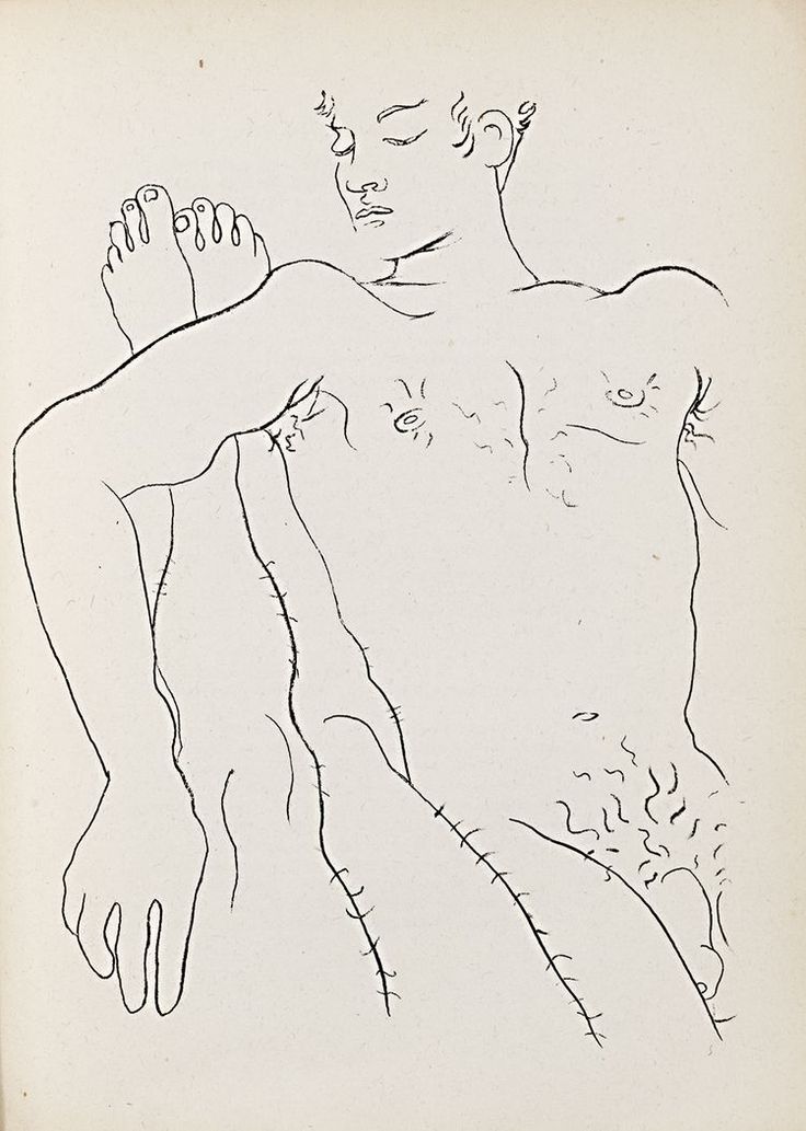 Example of artwork by Cocteau, depicting similarities in the male form, hands, nose, genitalia. (these items are not available for sale / only comparisons).