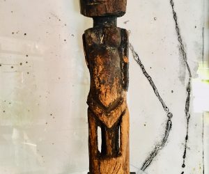 African Micronesia Primitive Hand Carved Wood Sculpture