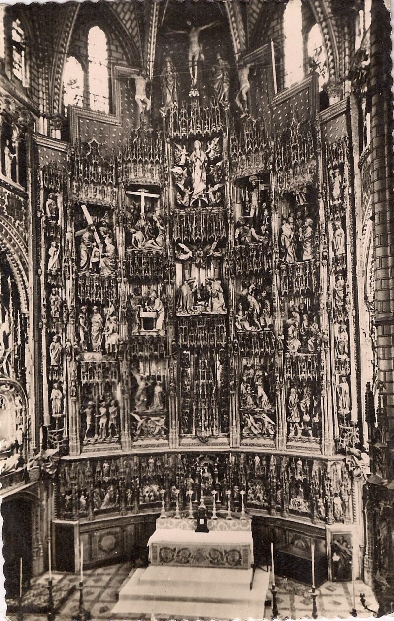 Vintage Postcard (Authentic Photograph/Photographie Veritable), 'Toledo: Catedra, Retablo del Altar Mayor Siglo XVI, 16th Century'. Measures 5.25 x 3.5 inches. $15.