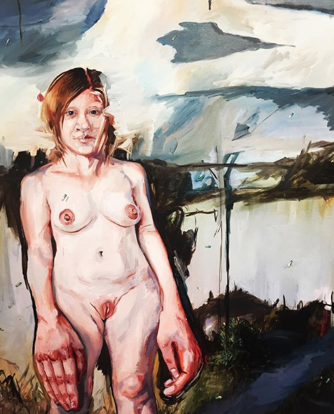Sharon VanStarkenburg, 'Manna From Heaven', 2018. Oil on Canvas, 48 x36 inches. $2000. (Currently at artist's studio).