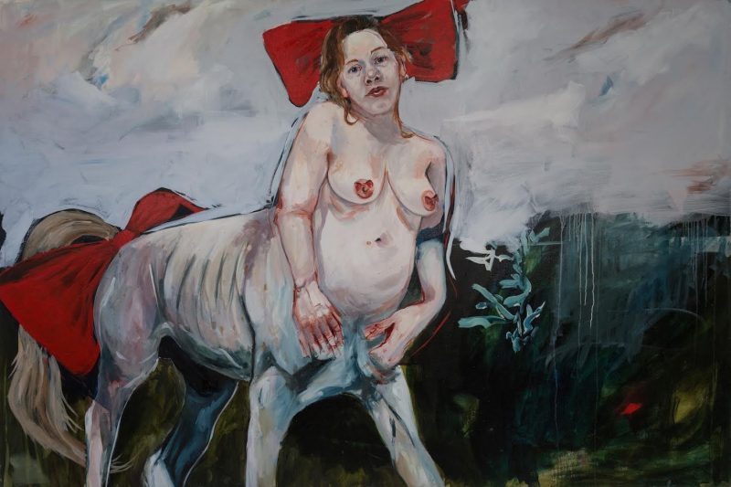 Sharon VanStarkenburg (Ottawa, Canada), 'Centauress' 2017, Oil on canvas, 48 x 72 inches. $4000.
