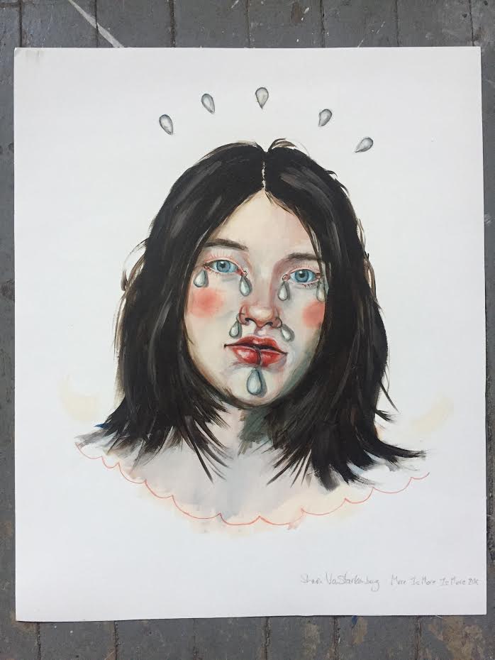 Sharon VanStarkenburg (Ottawa, Canada), 'More Is More Is More' 2015, Oil on Terraskin paper, 17 x 14 inches. $150