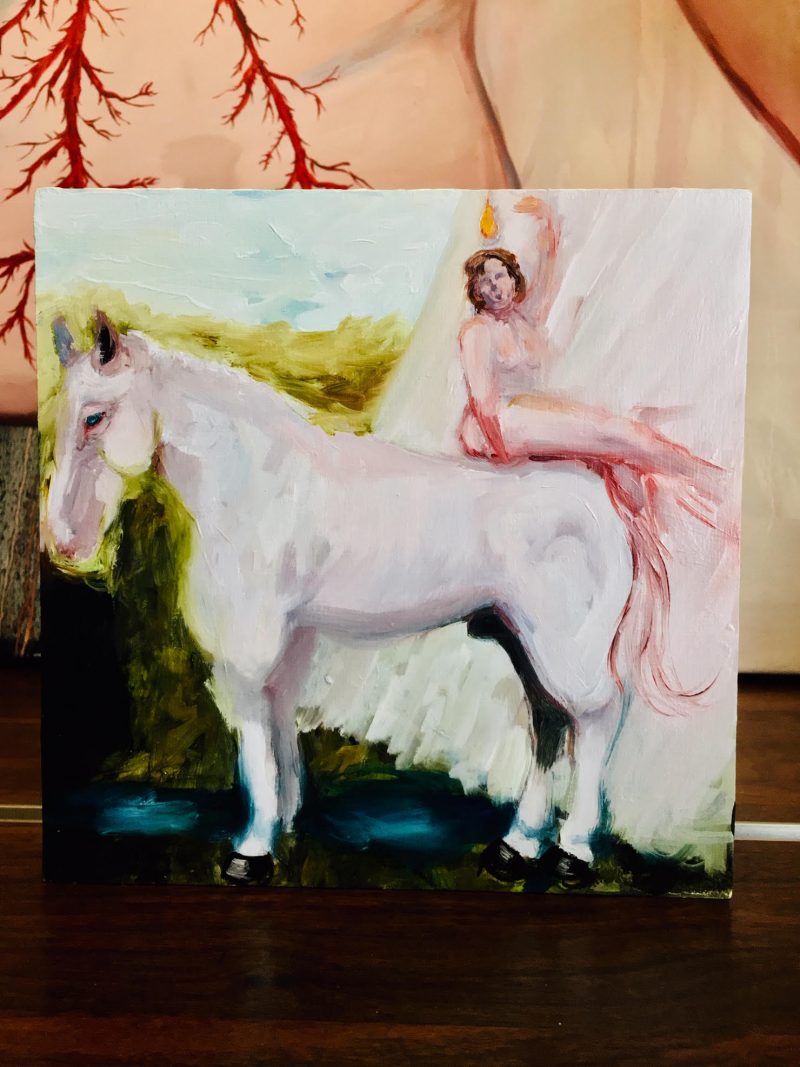 Sharon VanStarkenburg (Ottawa, Canada), 'On Show' 2019, 10 x 10 inches, Oil on Wood Panel, $225