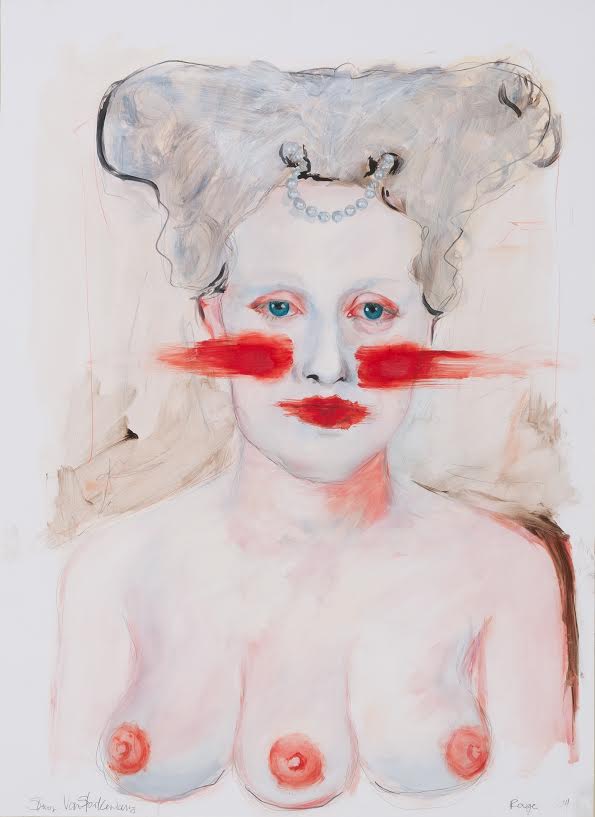 Sharon VanStarkenburg (Ottawa, Canada), 'Rouge', 2014, Oil on Terraskin, 17 x 12 inches. $175
