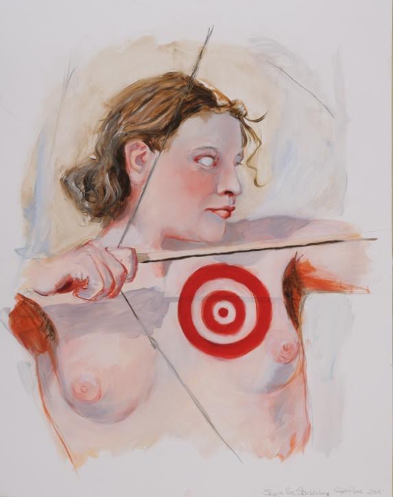 Sharon VanStarkenburg (Ottawa, Canada), 'Superfluous', 2015, Oil on Terraskin, 17 x 14 inches. $175
