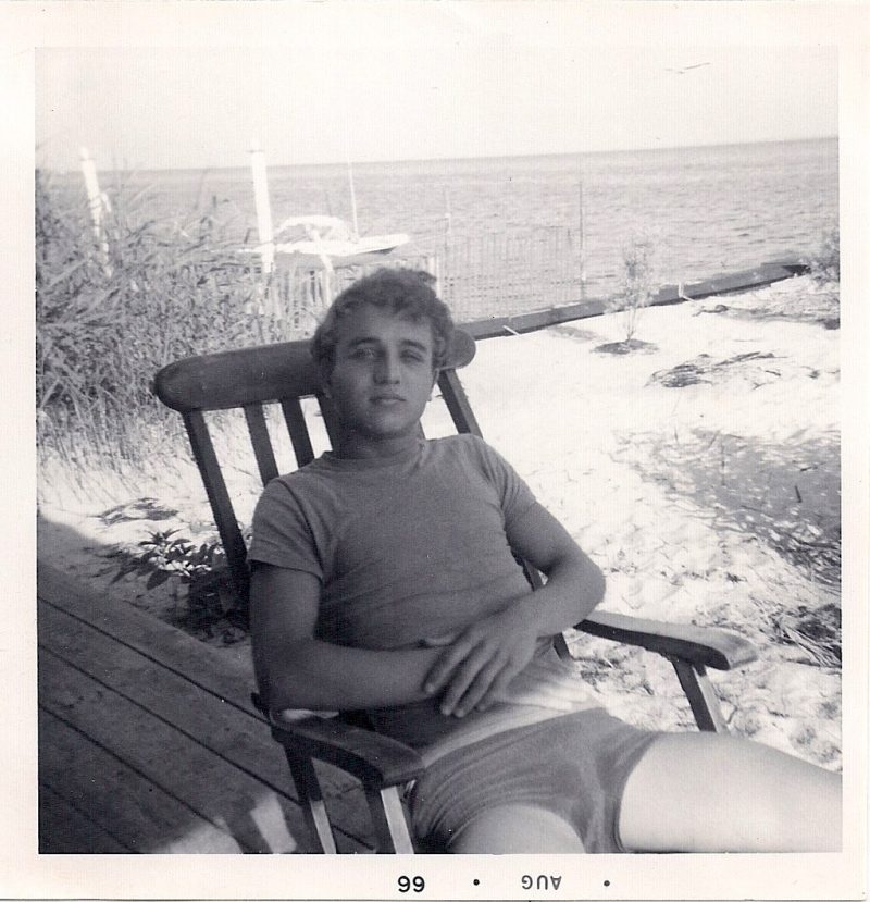 Anonymous, Silver Gelatin Photograph, Possibly the actor Sal Mineo, Dated 'Aug 1966', Photo taken on Fire Island, 3.5 x 3.5 inches. SOLD.