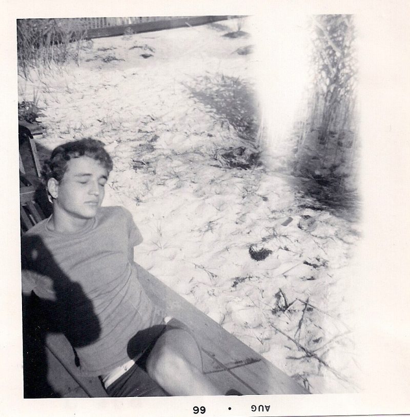 Anonymous, Silver Gelatin Photograph, Possibly the actor Sal Mineo, Dated 'Aug 1966', Photo taken on Fire Island, 3.5 x 3.5 inches. SOLD.


