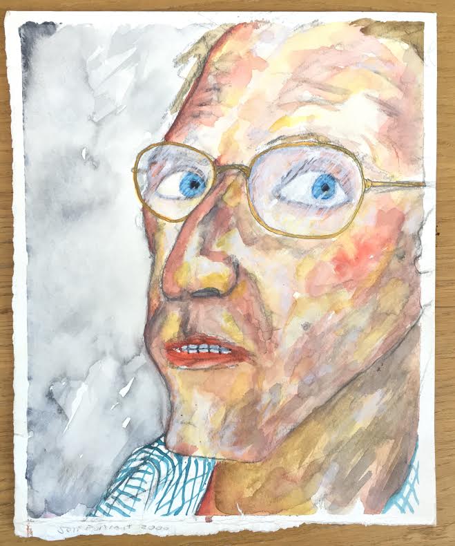 Lyle Richardson (Ottawa, Canada). 'Self Portrait' 2000, Mixed Media on Found Paper, 10 inches width x 12 inches height. Collection of Guy Berube. Donated to the City of Ottawa Art Collection.