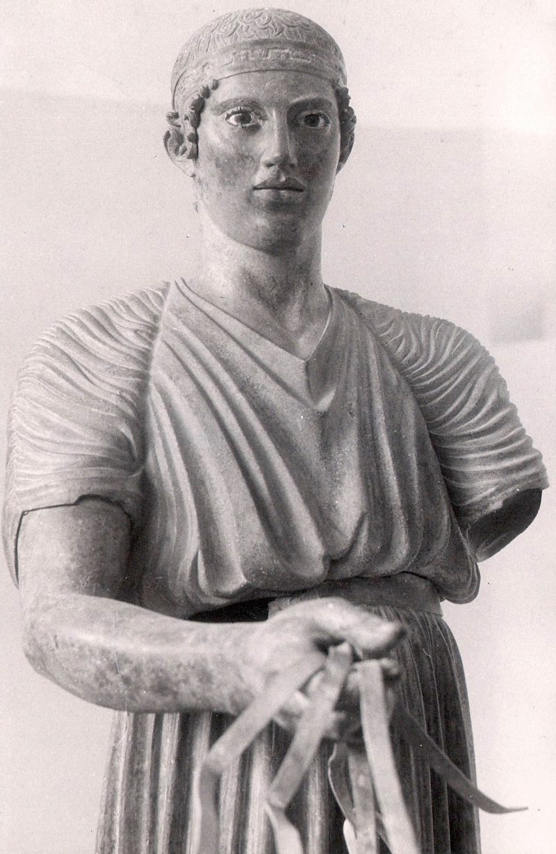 Vintage Postcard/Photograph, 'Greek Statue', Handwritten on verso 'Bon Voyage 1957, H. Vollmer', Measures 3.75 x 5.75 inches. $25
