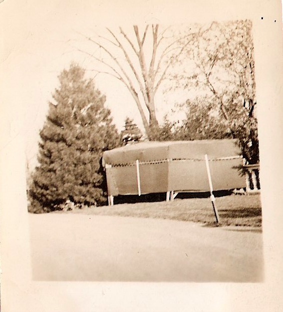 Mid Century Authentic Photograph,  'Unidentified Thingy; Trampoline or Car Port... Who knows?'. Measures 2 x inches. $15