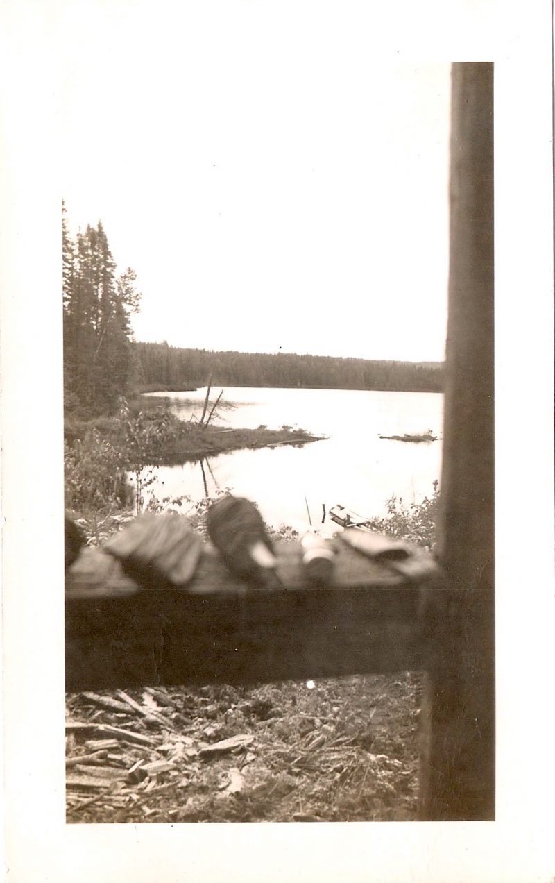 Vintage Anonymous Photograph, 'Lakeview with Hunting Knife' Handwritten 'Septembre 1950', Measures 3 x 4.75 inches. SOLD.