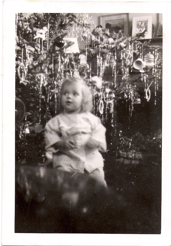 Vintage Anonymous Photograph, 'Classic Christmas Tree & Child', Measures 3.5 x 5 inches. $25