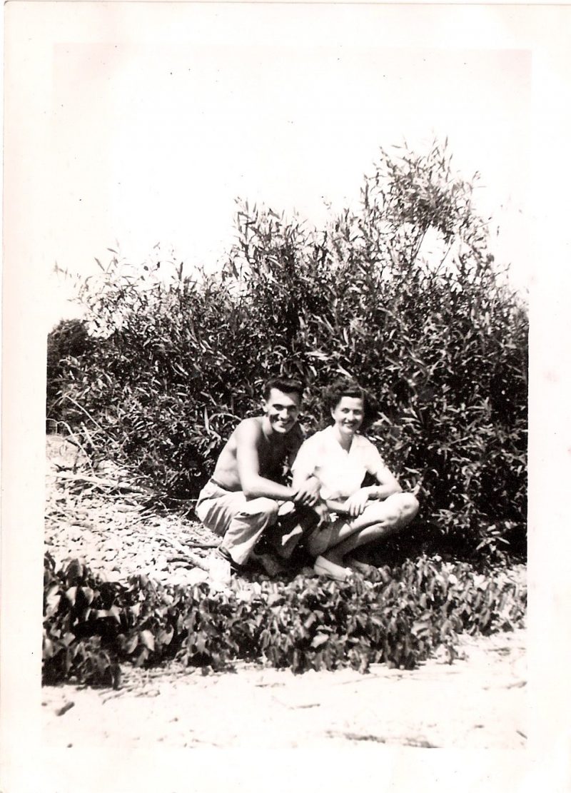 Vintage Anonymous Photograph, 'Beautiful Happy Couple Smiling Together', Handwritten 'Aout 1947', Measures 3.25 x 4.5 inches. $15