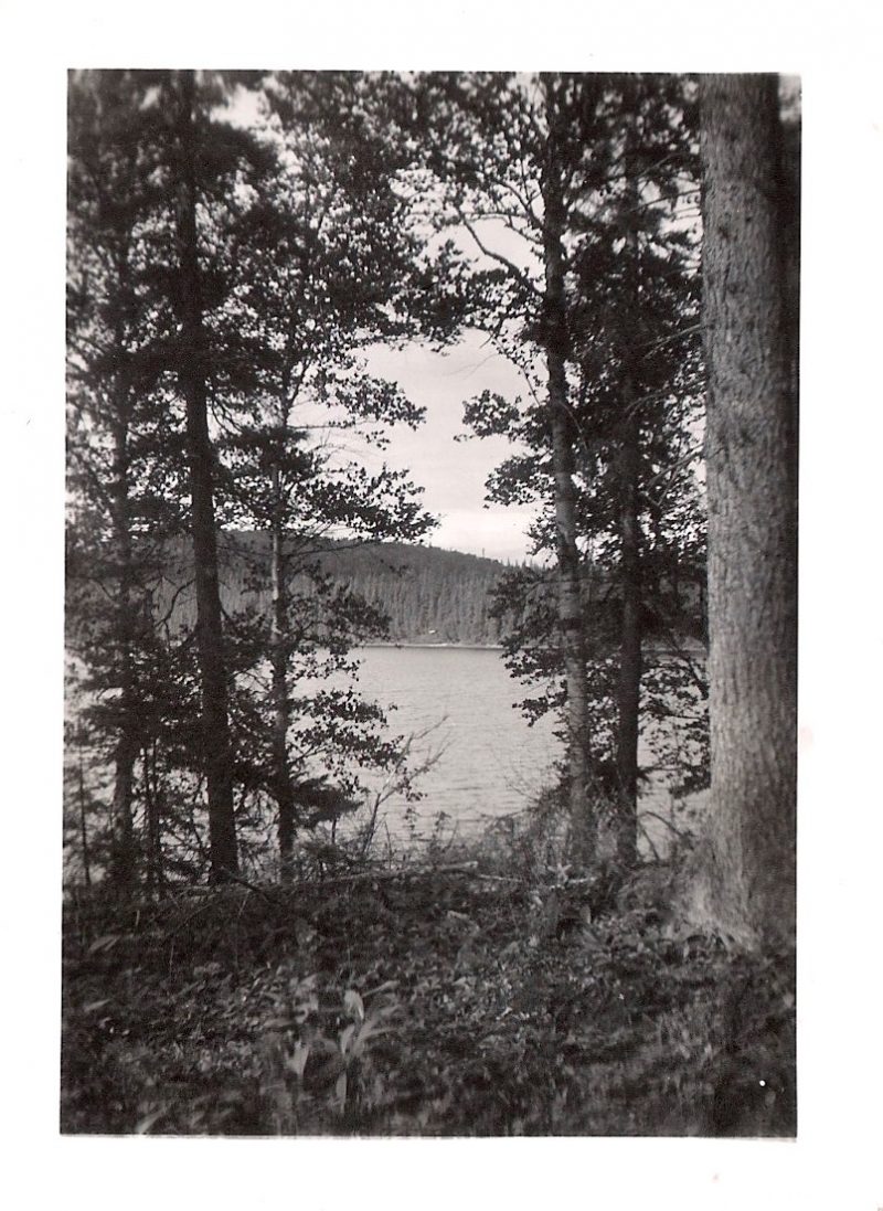 Vintage Anonymous Photograph, 'Beautiful Lake View' Handwritten 'Aout 1949', Measures 2.75 x 3.75 inches. SOLD.