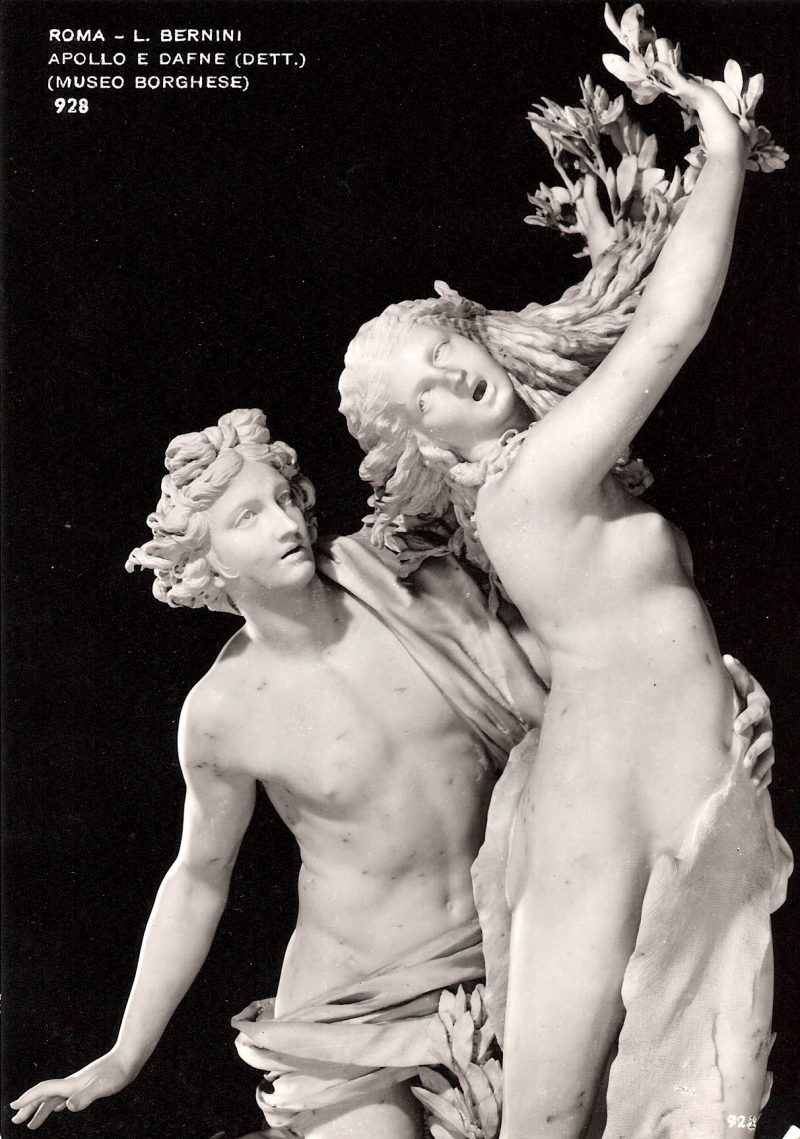 Vintage Photograph/Postcard, 'L. Bernini, Apollo E. Dafne, Museo  Borghese, Roma. Vera Fotografia', Measures 4 x 6 inches. $20