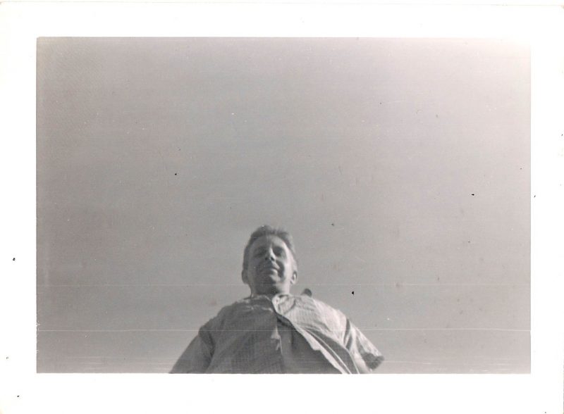 'Fire Island Series', Mid Century Authentic Photograph, 'Man Looking Down', Measures 4.5 x 3.5 inches. SOLD.