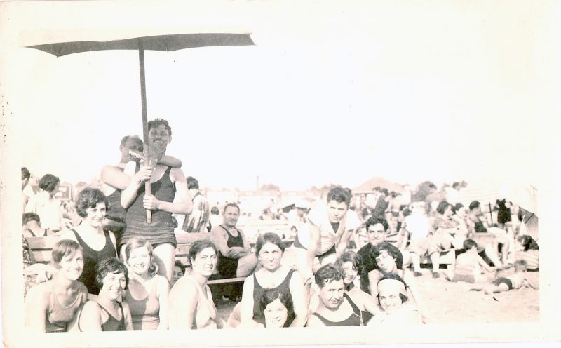 Mid Century Authentic Photograph, 'Family at the Beach, Coney Island', Measures 5.25 x 3.25 inches. $25.
