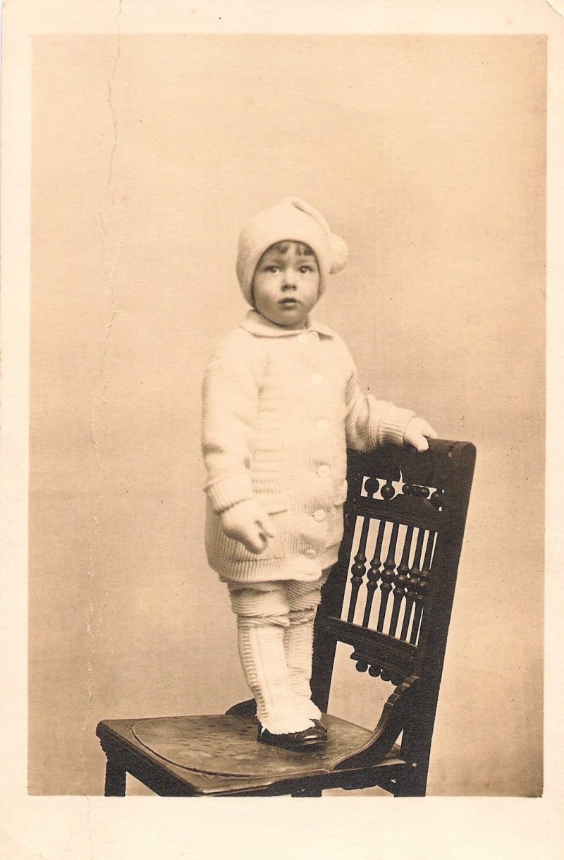 Mid Century Authentic Photograph Portrait / Postcard, 'Harold Stuart Holt. Age 22 Months', Measures 5.25 x 3.5 inches. Slight crease alomg edge. $15.