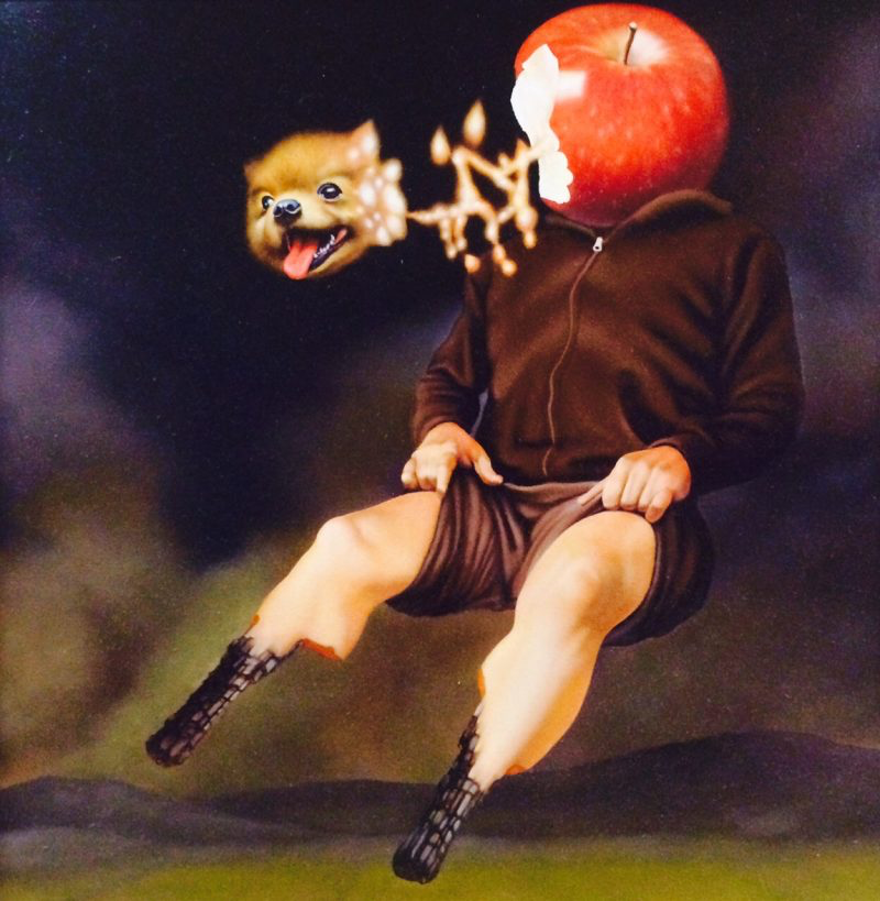 Peter Shmelzer, Hard Times in High Places, 2012, oil on canvas, 24 x 24 inches, $1850.