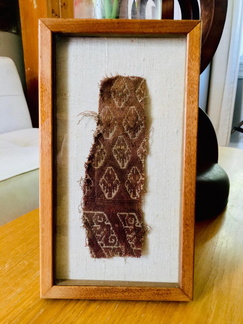Pre-Colombian Peruvian Burial Textile. Measures 7 x 12 inches. Private Collection